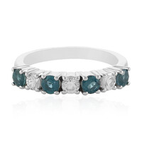 Anello in argento con Cianite Blu Foglia di Tè