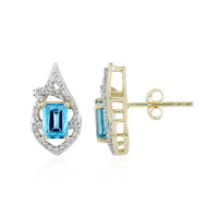 Orecchini in oro con Topazio Blu Svizzero (Adela Gold)