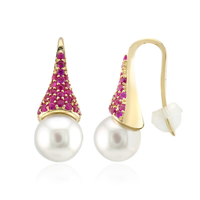 Orecchini in oro con Perla Bianca dei Mari del Sud (Michelle Albala)