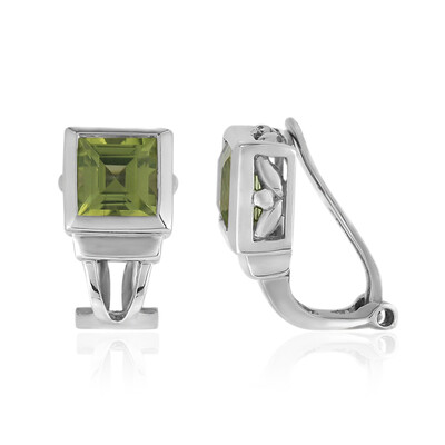 Orecchini con chiusura a clip in argento con Peridoto