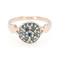 Anello placcato in oro con Diamante Fancy