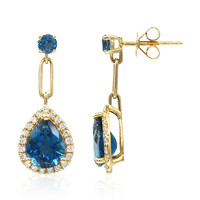 Orecchini in oro con Topazio Blu Londra