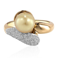 Anello in oro con Perla Dorata dei Mari del Sud (TPC)