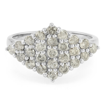 Anello placcato in platino con Diamante Cioccolato