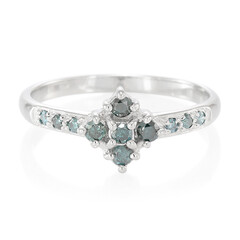 Anello placcato in platino con Diamante Fancy