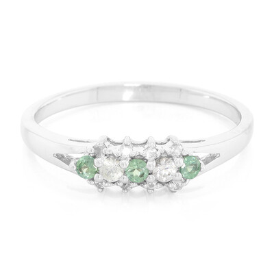 Anello in argento con Alessandrite Brasiliana e Zaffiro Bianco