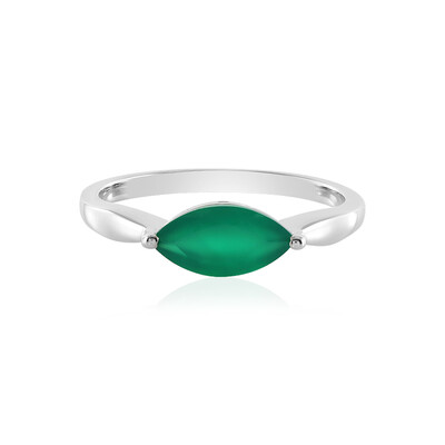 Anello in argento con Onice Verde