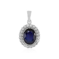 Ciondolo in argento con Zaffiro Blu del Madagascar
