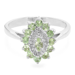 Anello in argento con Granato Menta Merelani