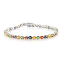 Bracciale in argento con Zaffiro Verde