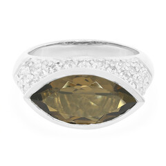 Anello in argento con Quarzo Fumè