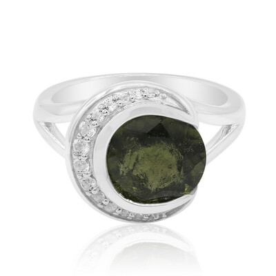 Anello in argento con Moldavite