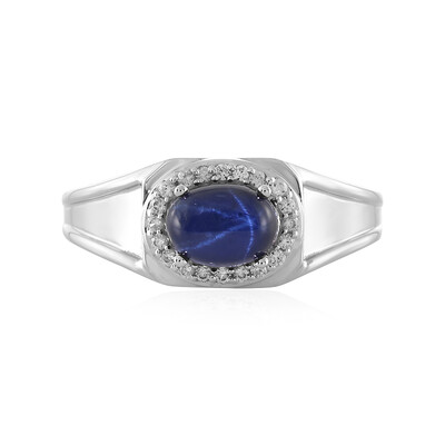 Anello in argento con Zaffiro Stellato Blu