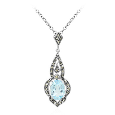 Collana in argento con Topazio Blu Cielo