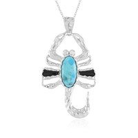 Collana in argento con Turchese Kingman Mohave Blu (Faszination Türkis)