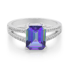 Anello in argento con Topazio Mistico Blu