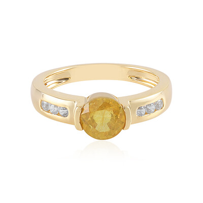 Anello in argento con Zaffiro Giallo del Madagascar