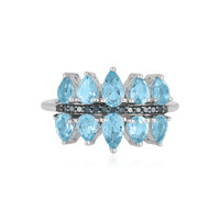 Anello in argento con Topazio Blu Svizzero