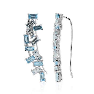 Orecchini in argento con Topazio Blu Svizzero