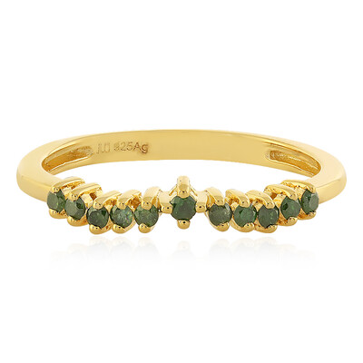 Anello in argento con Diamante Verde I3