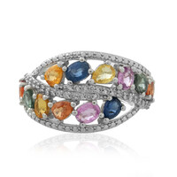 Anello in argento con Zaffiro Fancy