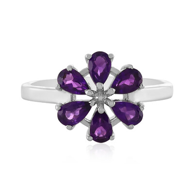 Anello in argento con Ametista Zambiana