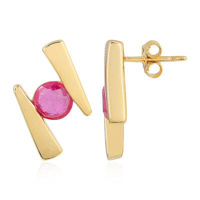 Orecchini in argento con Zaffiro Rosa del Madagascar