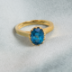 Anello in argento con Cianite Blu Foglia di Tè