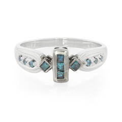 Anello placcato in platino con Diamante Fancy
