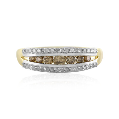 Anello in oro con Diamante Champagne I4
