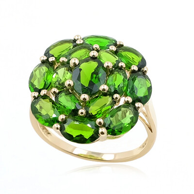 Anello in oro con Diopside Russo