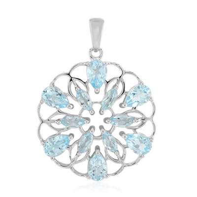 Ciondolo in argento con Topazio Blu Cielo