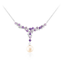 Collana in argento con Perla d'Acqua Dolce Bianca