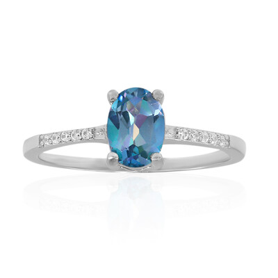 Anello in argento con Topazio Mistico Blu Colomba