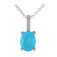 Collana in argento con Quarzo blu pastello