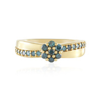 Anello in argento con Diamante Blu I2