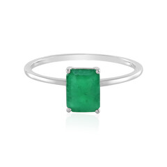Anello in platino con Smeraldo Brasiliano