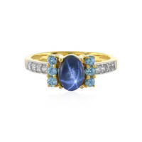 Anello in argento con Zaffiro Stellato Blu