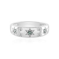 Anello in argento con Diamante Blu I2