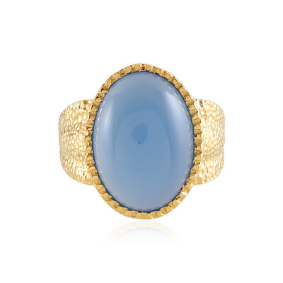 Anello in ottone con Calcedonio Blu (Juwelo Style)