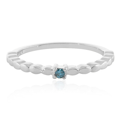Anello in argento con Diamante Blu I3