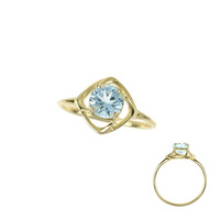 Anello in oro con Topazio Blu Cielo