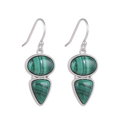 Orecchini in argento con Malachite