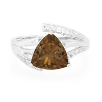 Anello in argento con Quarzo Cognac