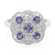 Anello placcato in platino con Zaffiro Kanchanaburi