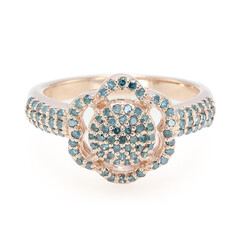 Anello placcato in oro con Diamante Fancy