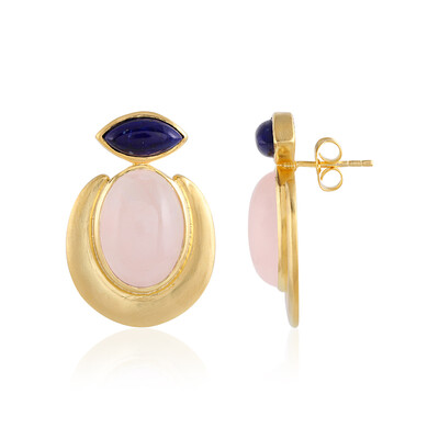 Orecchini in ottone con Quarzo Rosa (Juwelo Style)