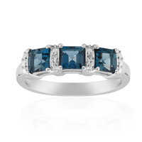 Anello in argento con Topazio Blu Londra