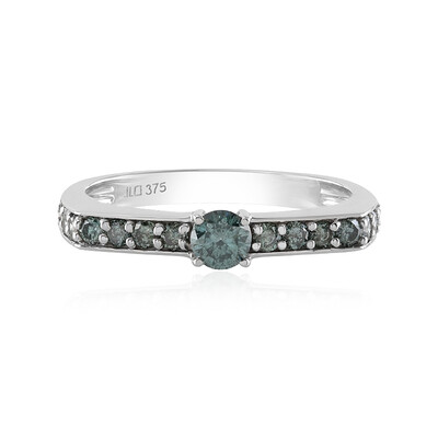 Anello in oro con Diamante Blu I2