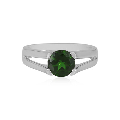 Anello da uomo in argento con Diopside Russo